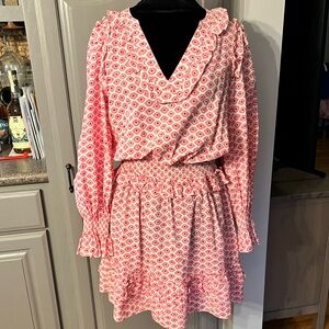 Zadig & Voltaire White and Pink "Evil Eye" Mini Dress